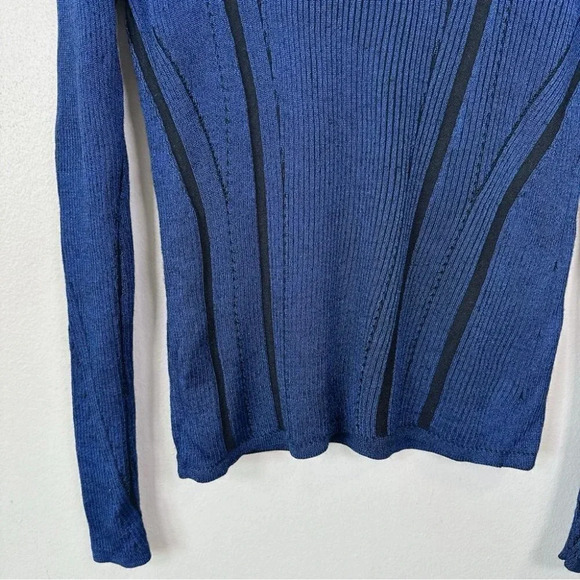 Diane Von Furstenberg Navy and Black Crew Neck Sweater - Picture 11 of 16